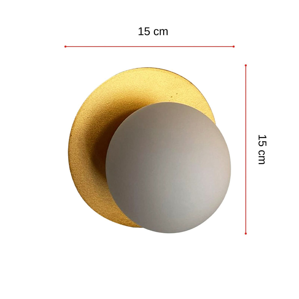 Applique murale Aylin en métal, doré et blanc, Ø 15 cm