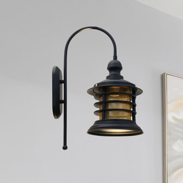 Applique murale Nostalji en métal, noir, hauteur 48 cm
