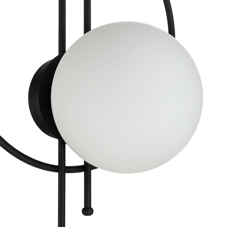 Applique murale Vintoise en verre, noir et blanc, hauteur 55 cm