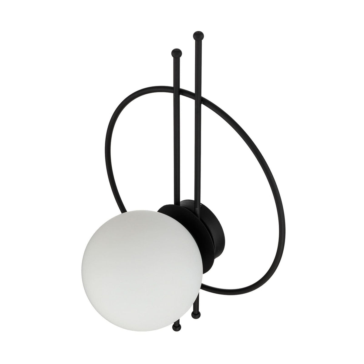 Applique murale Vintoise en verre, noir et blanc, hauteur 55 cm