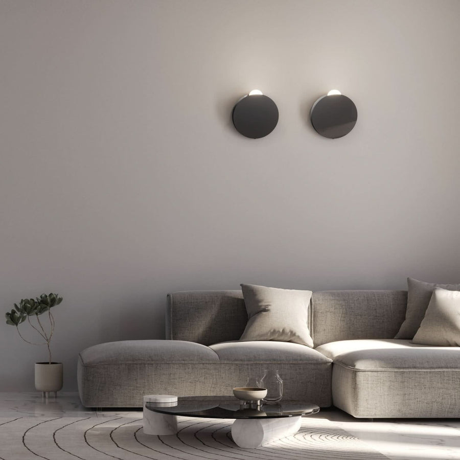 Applique murale LED Akoya en verre, anthracite, Ø 30 cm