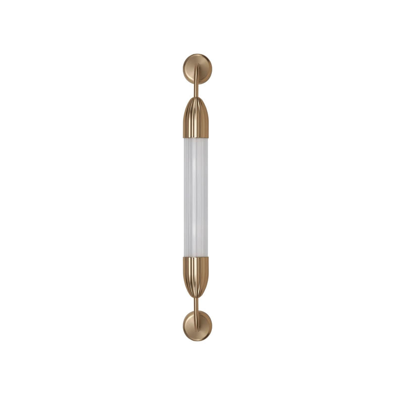 Applique murale Lemon Squeeze en verre, laiton et blanc, 15 W, longueur 77 cm