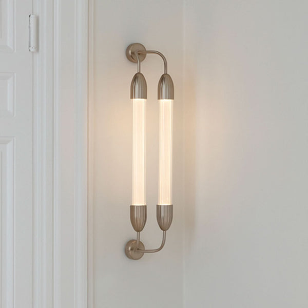 Applique murale Lemon Squeeze en verre, laiton et blanc, 2 lumières, 15 W, longueur 77 cm