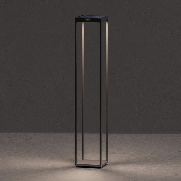 Lampe solaire d'extérieur LED Radia Mega en aluminium, anthracite, hauteur 110 cm, IP65