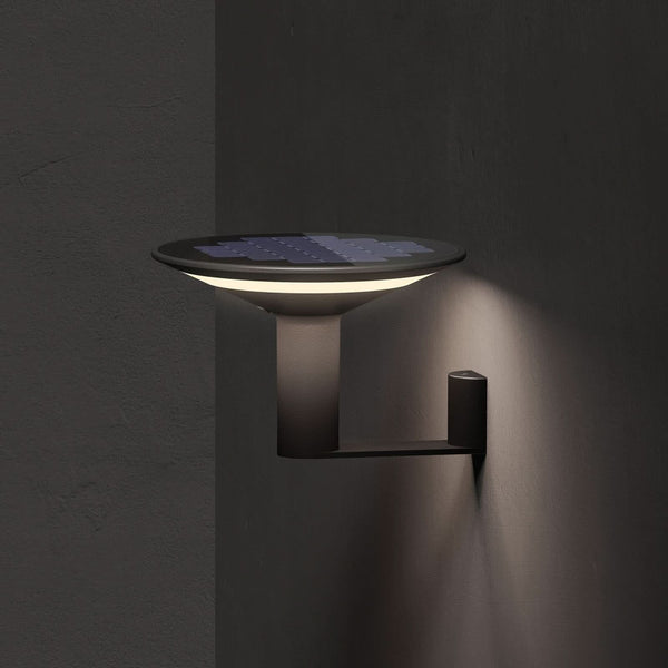 Applique d'extérieur LED solaire Keope en aluminium, anthracite, Ø 20,5 cm, IP65