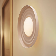 Applique murale LED Waves en métal, beige, Ø 43 cm
