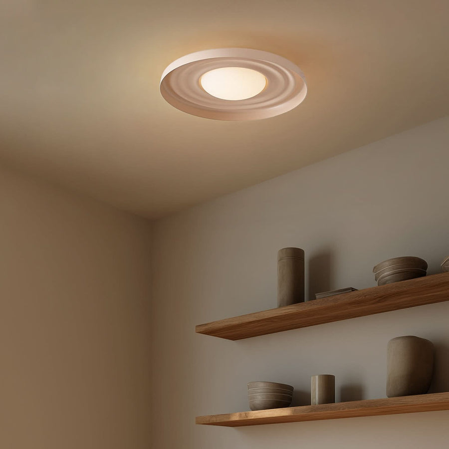 Applique murale LED Waves en métal, beige, Ø 43 cm