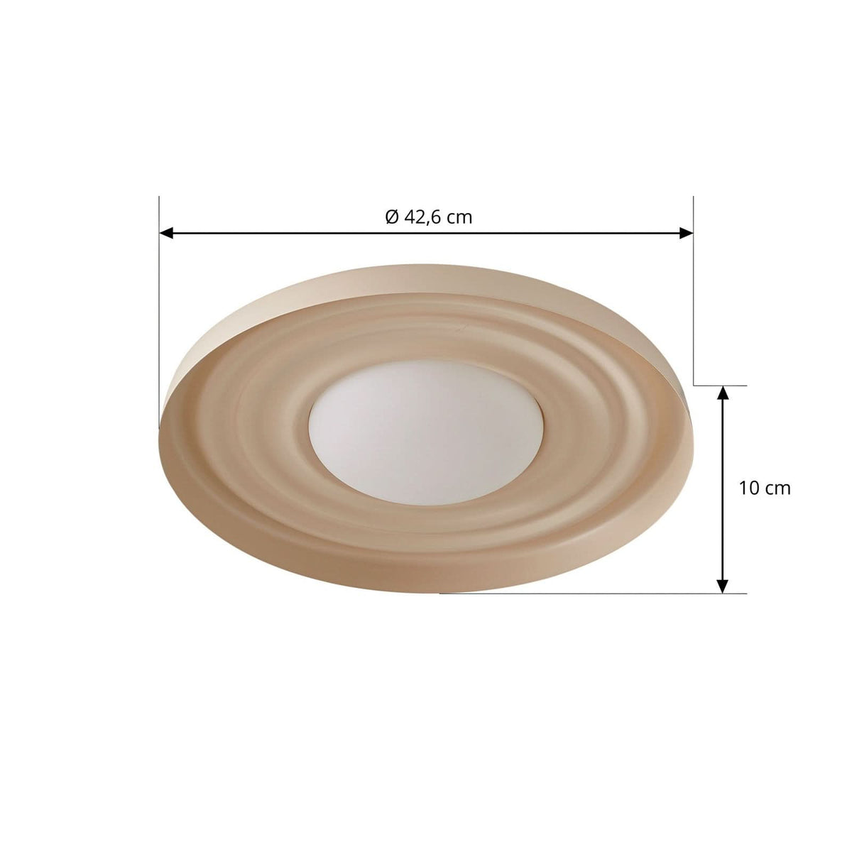 Applique murale LED Waves en métal, beige, Ø 43 cm