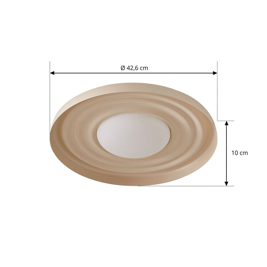 Applique murale LED Waves en métal, beige, Ø 43 cm