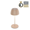 Lampe à poser d'extérieur LED rechargeable Brilo en métal, beige, Ø 8,5 cm, IP44