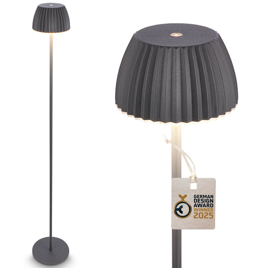 Lampadaire d'extérieur LED rechargeable Brilo en métal, anthracite, Ø 19 cm, IP44