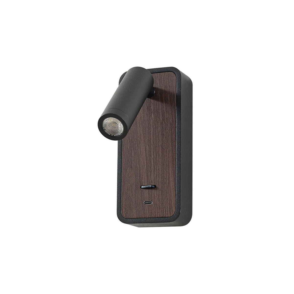 Applique murale LED Tallis en bois, noir, hauteur 16 cm