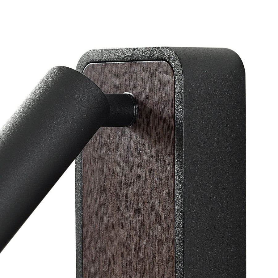 Applique murale LED Tallis en bois, noir, hauteur 16 cm