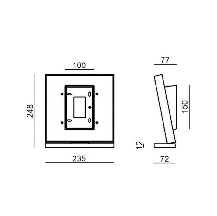 Applique murale LED en aluminium, noir et blanc, hauteur 24,8 cm