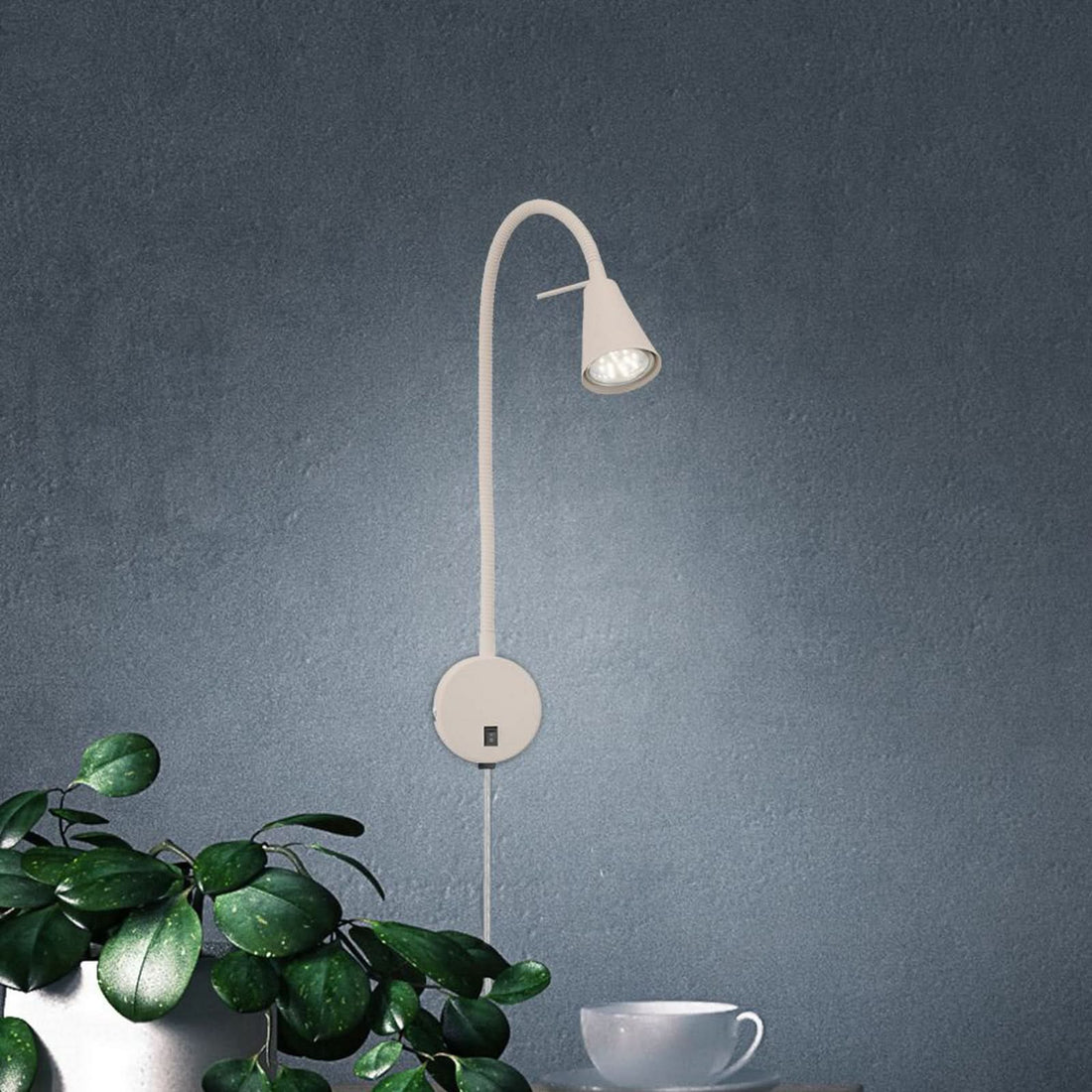 Applique murale Tusa en métal, beige, hauteur 45 cm