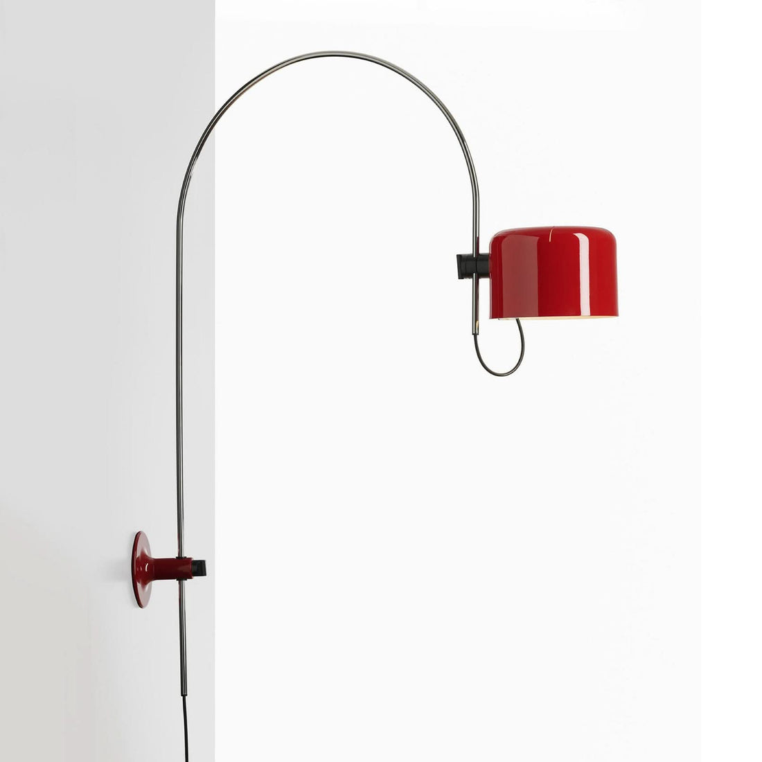 Applique murale Coupé en aluminium, rouge et chromé, hauteur 115 cm