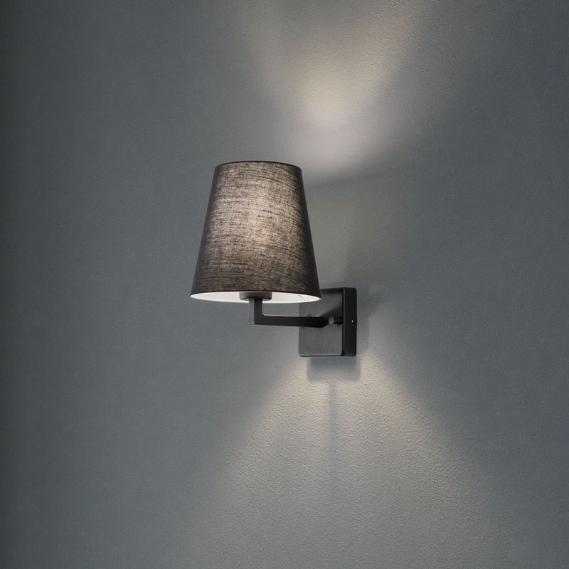 Applique murale Profil en tissu, noir, Ø 18 cm