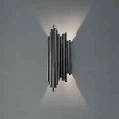 Applique murale Reis en métal, noir, hauteur 50 cm