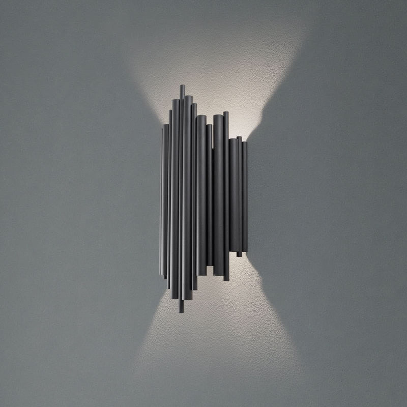 Applique murale Reis en métal, noir, hauteur 50 cm