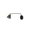 Applique murale Sepanta en acier, noir et laiton ancien, hauteur 21 cm