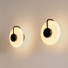 Applique murale LED Tratto en verre, noir, Ø 27 cm