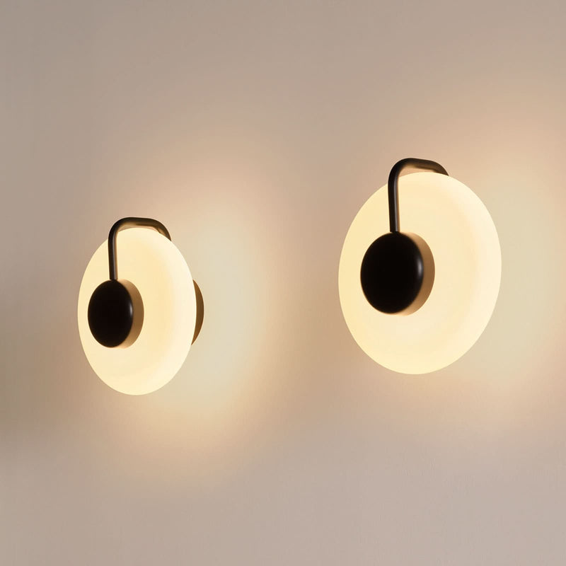 Applique murale LED Tratto en verre, noir, Ø 27 cm