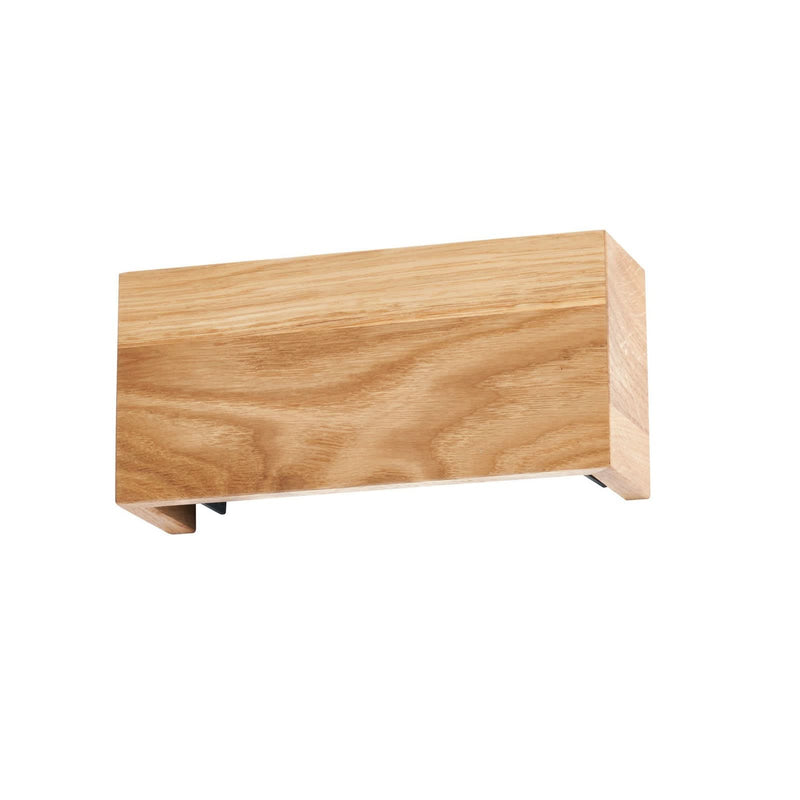 Applique murale LED Shine-Wood en chêne, noir, hauteur 10 cm