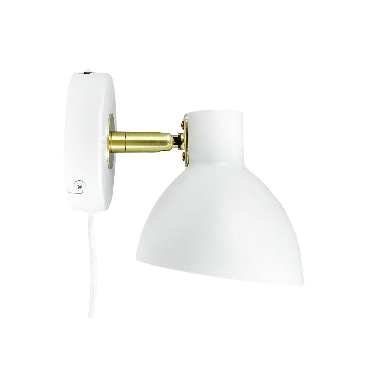 Applique murale Lilje en métal, blanc et laiton, Ø 12 cm