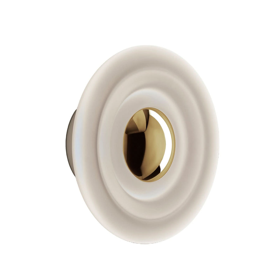Applique murale LED Press Sphere Mini en verre, blanc satiné, Ø 21,5 cm