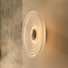 Applique murale LED Press Sphere en verre, blanc satiné, Ø 35 cm