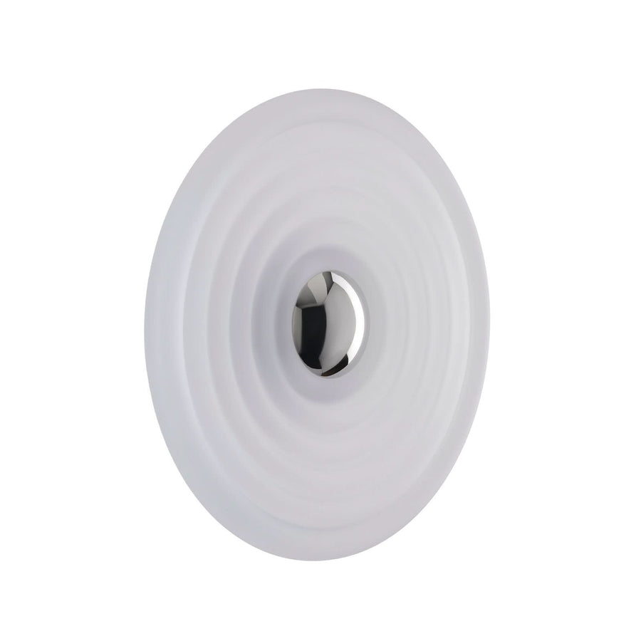 Applique murale LED Press Sphere en verre, blanc satiné, Ø 35 cm