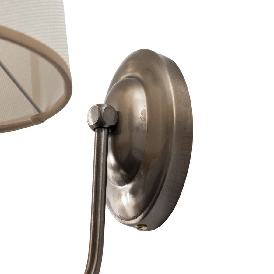 Applique murale Pardo en tissu, laiton et crème, hauteur 31 cm