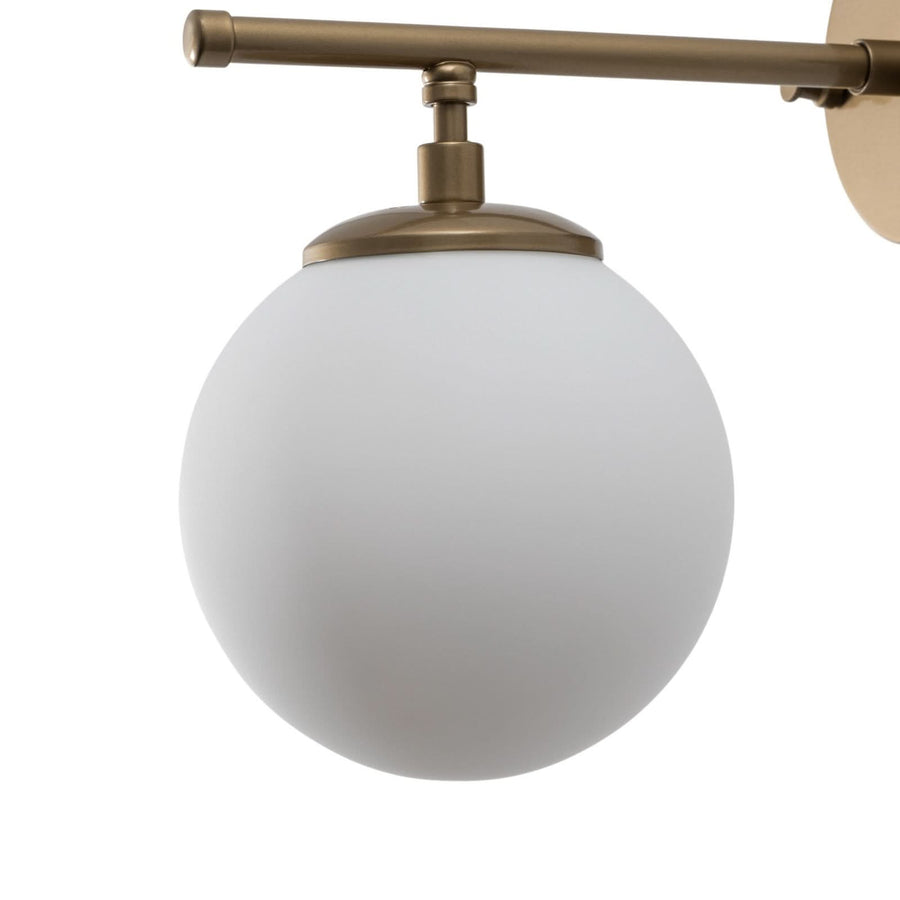 Applique murale Roe en verre, doré brillant et blanc satiné, hauteur 24 cm