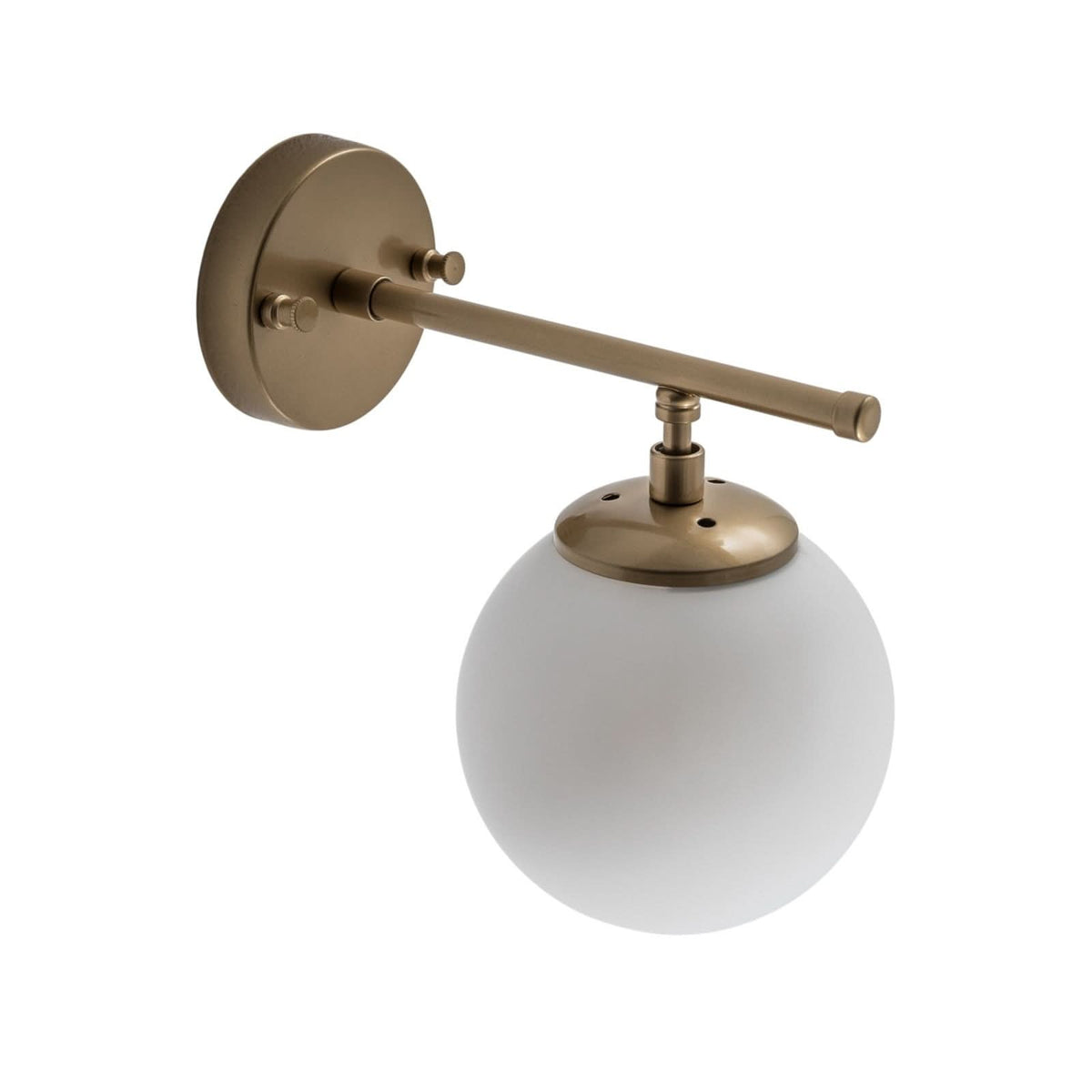 Applique murale Roe en verre, doré brillant et blanc satiné, hauteur 24 cm