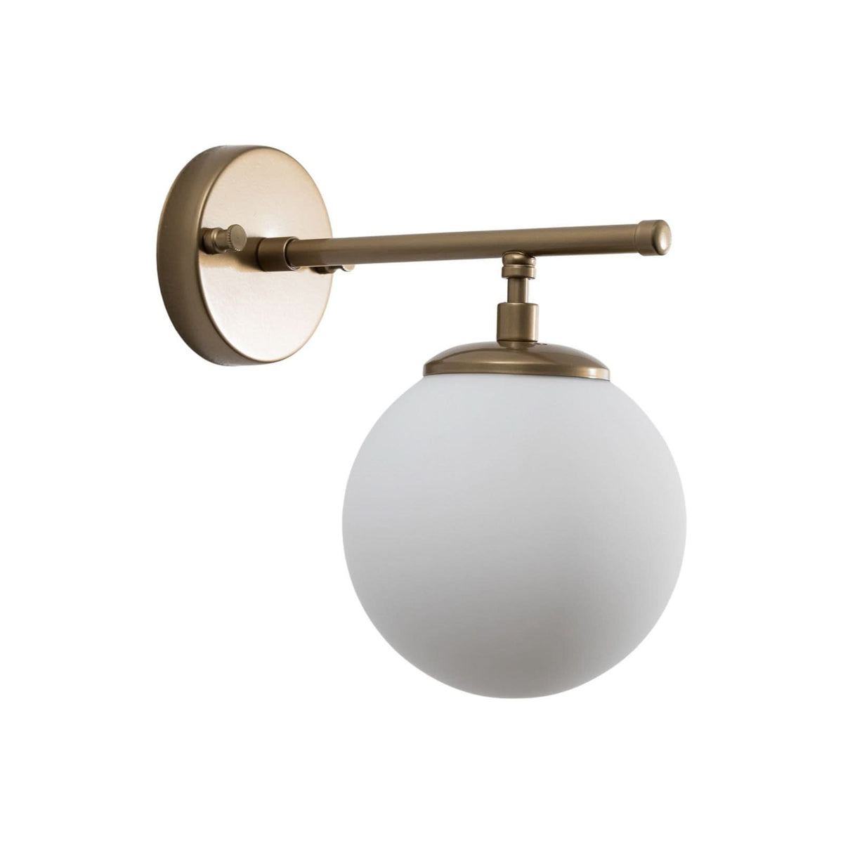 Applique murale Roe en verre, doré brillant et blanc satiné, hauteur 24 cm