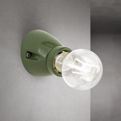 Applique murale Frost en céramique, vert brillant, Ø 7 cm