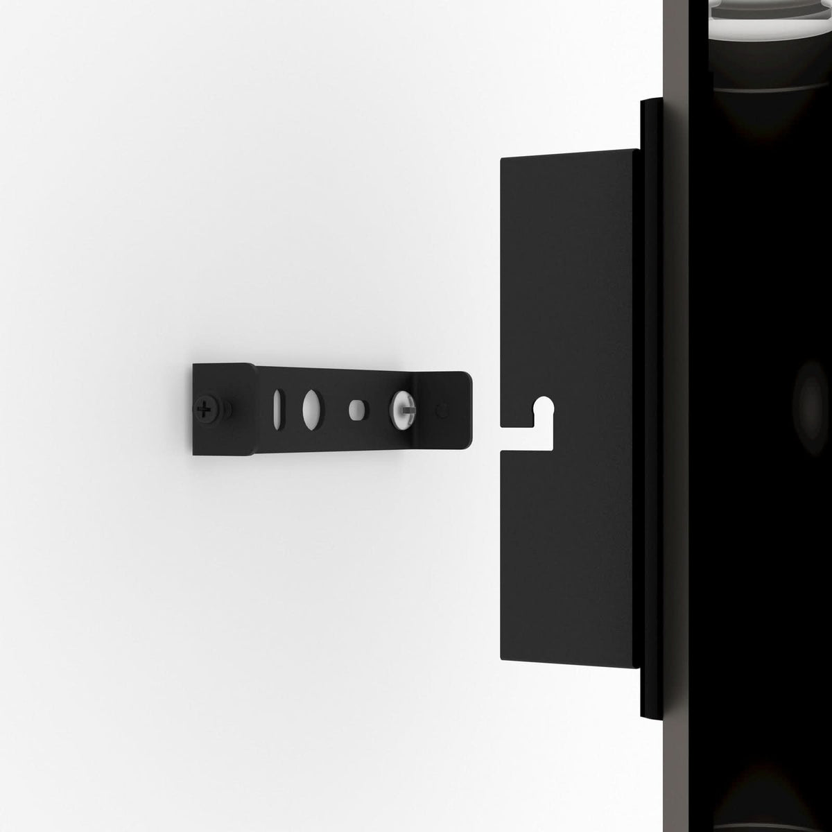 Applique murale LED Eglo Estanterios en aluminium, noir et marron, hauteur 31 cm