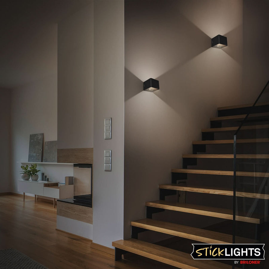 Applique murale LED rechargeable Barro en métal, noir mat, hauteur 10 cm