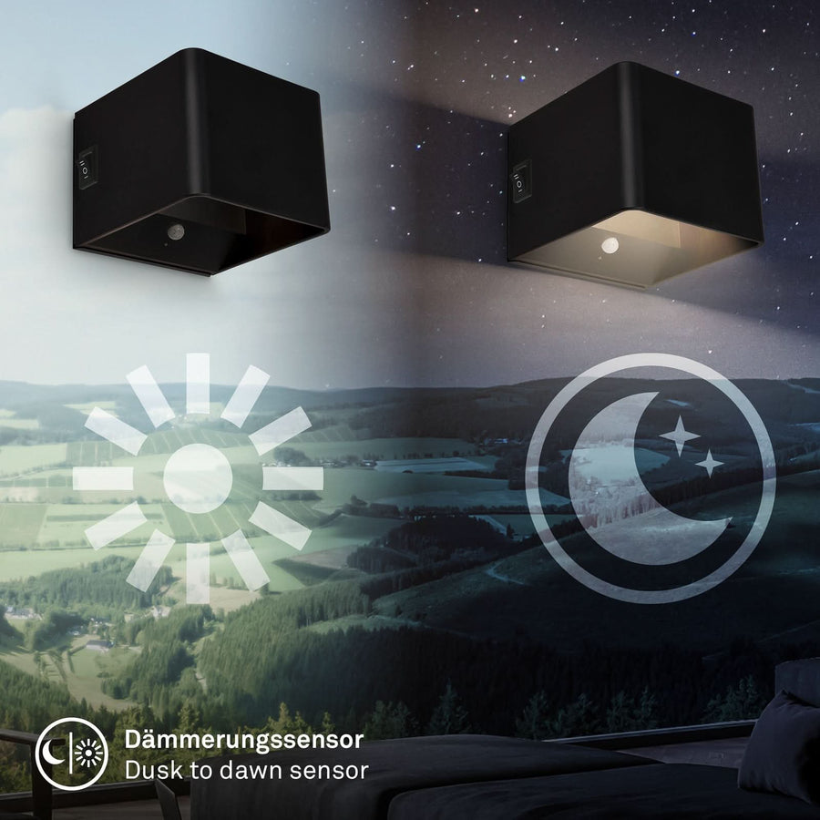 Applique murale LED rechargeable Barro en métal, noir mat, hauteur 10 cm