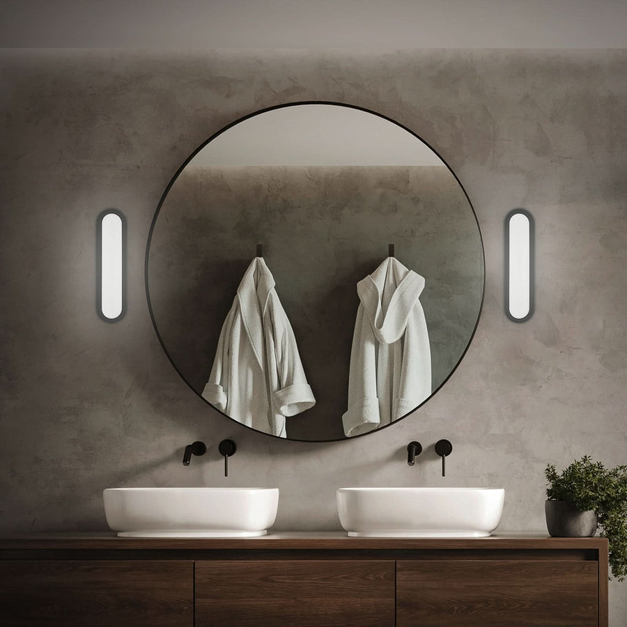 Applique murale LED Pil, noir, hauteur 9 cm, IP44