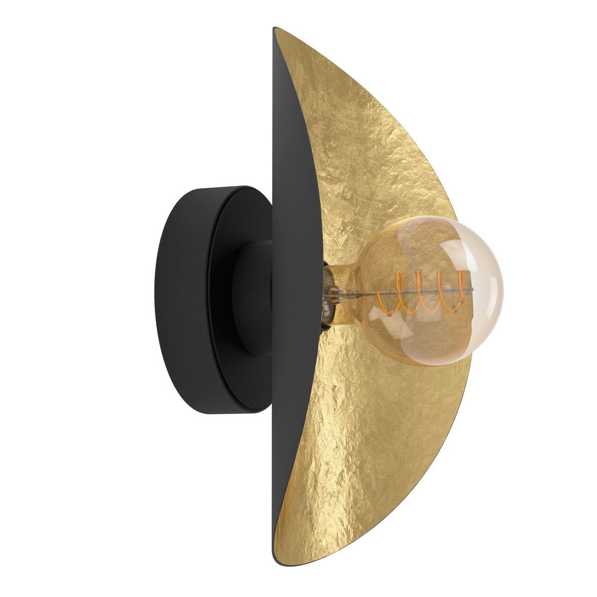 Applique murale Eglo Saceda en acier, noir et doré, hauteur 29 cm