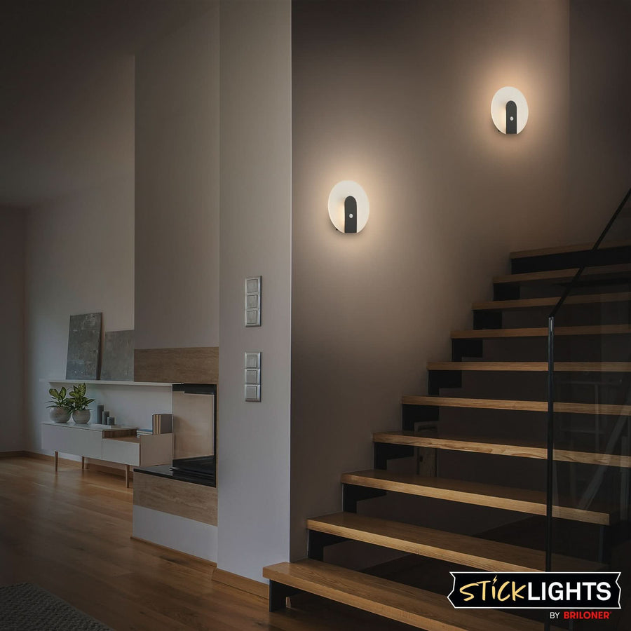 Applique murale LED rechargeable Taro en métal, noir mat, Ø 15 cm