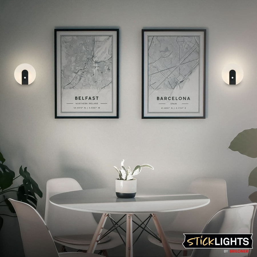 Applique murale LED rechargeable Taro en métal, noir mat, Ø 15 cm
