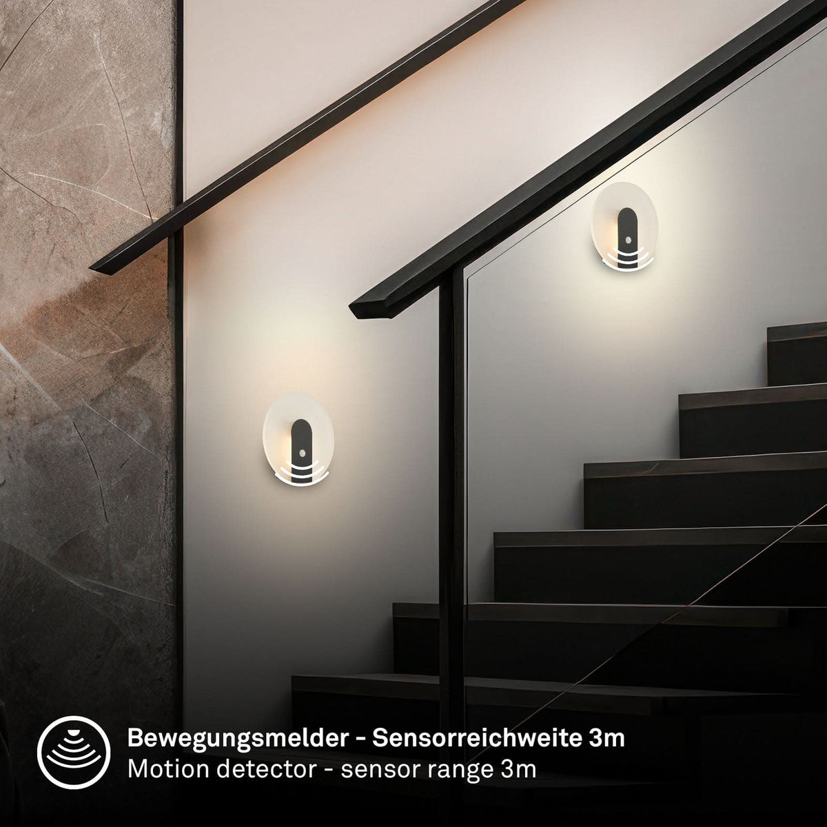 Applique murale LED rechargeable Taro en métal, noir mat, Ø 15 cm