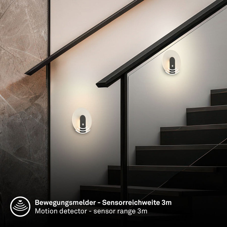 Applique murale LED rechargeable Taro en métal, noir mat, Ø 15 cm