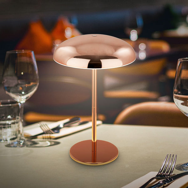 Lampe à poser d'extérieur LED rechargeable Brilo en métal, cuivré, Ø 19,5 cm, IP44