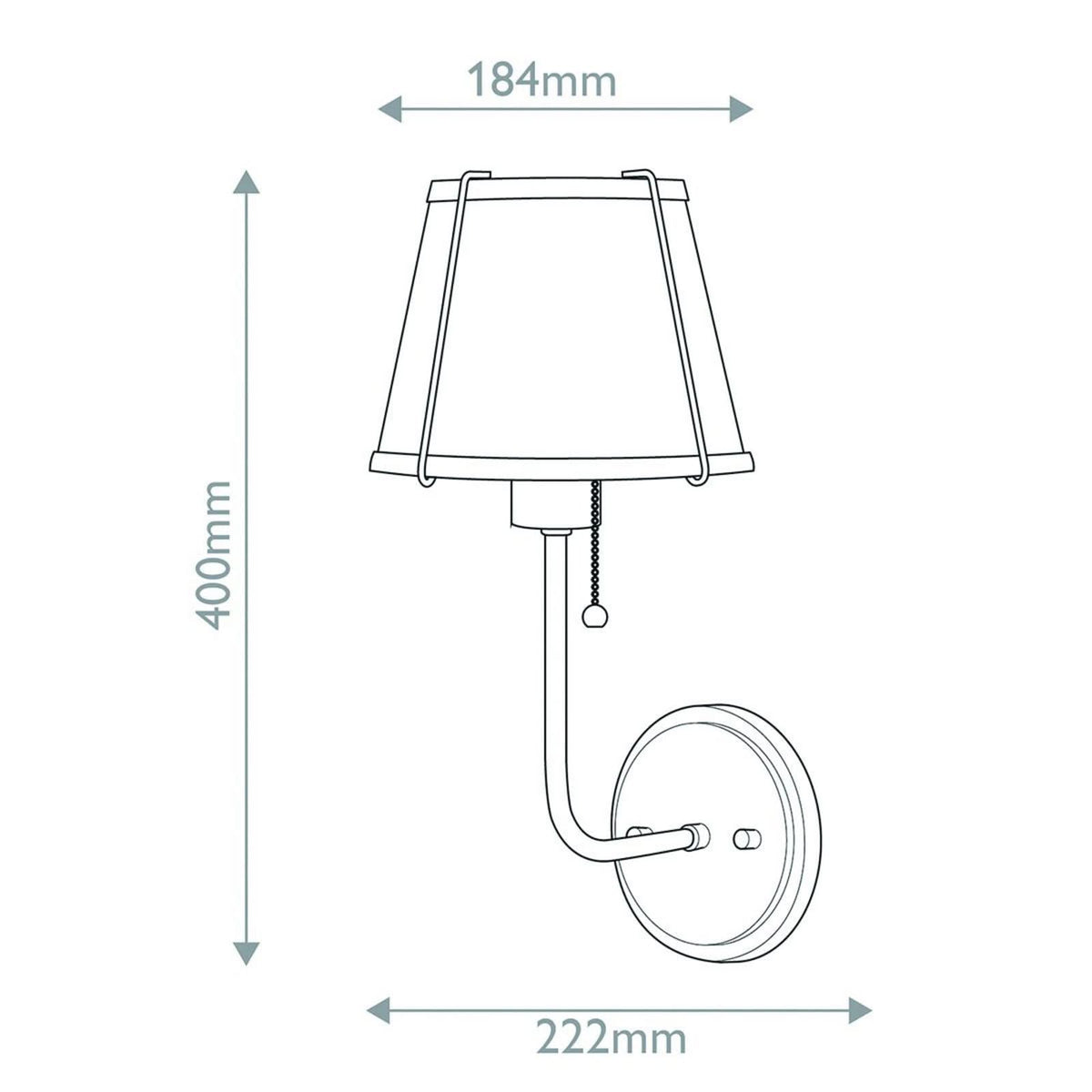 Applique murale Clarke 1 en acier, noir et laiton, hauteur 40 cm