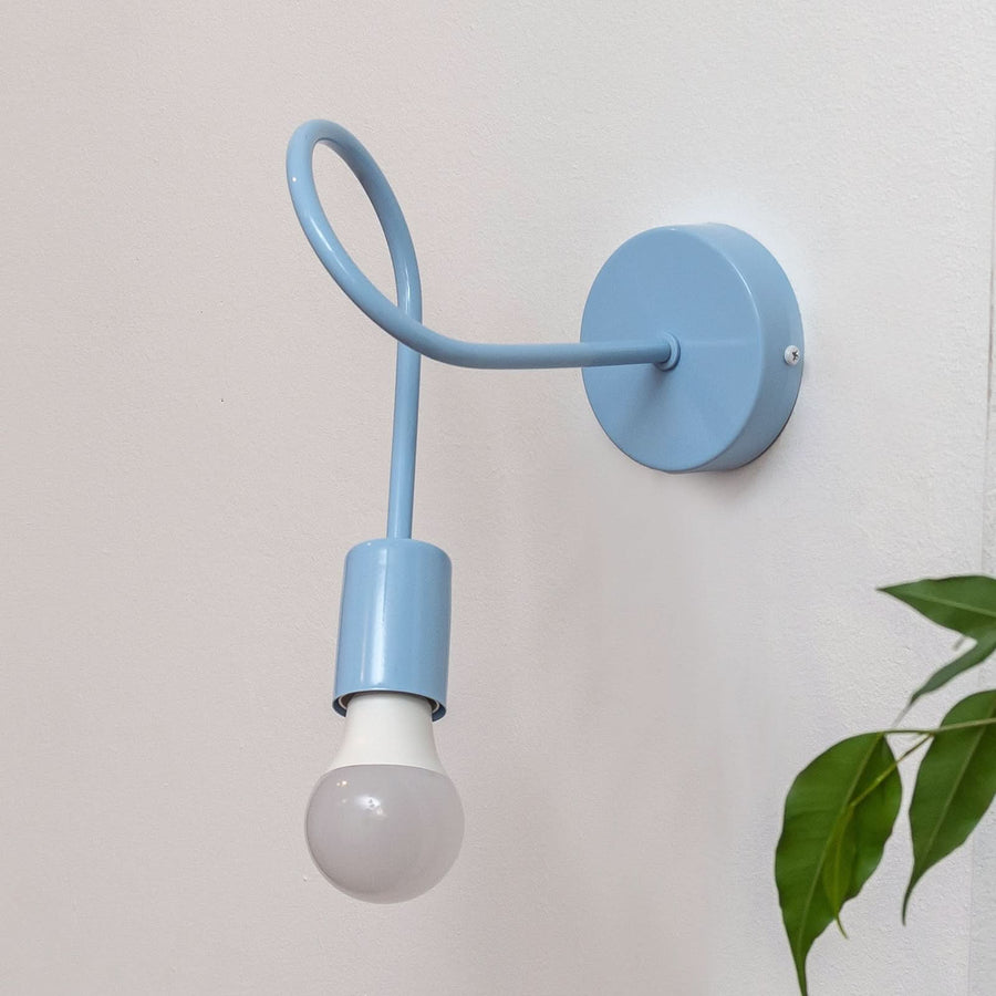 Applique murale Oxford en métal, bleu clair