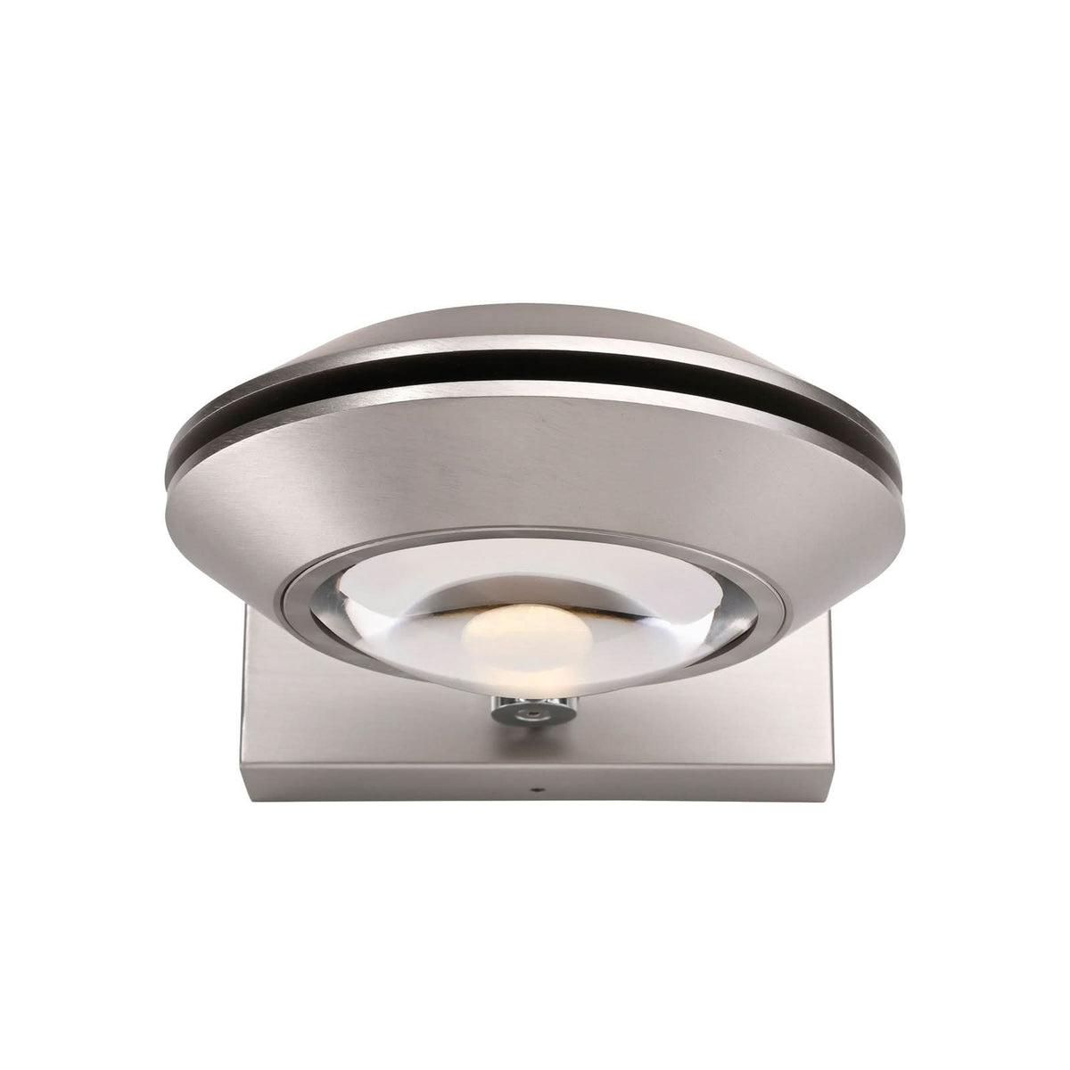 Applique murale LED Oculis en verre, argenté, 2 lumières, hauteur 16 cm