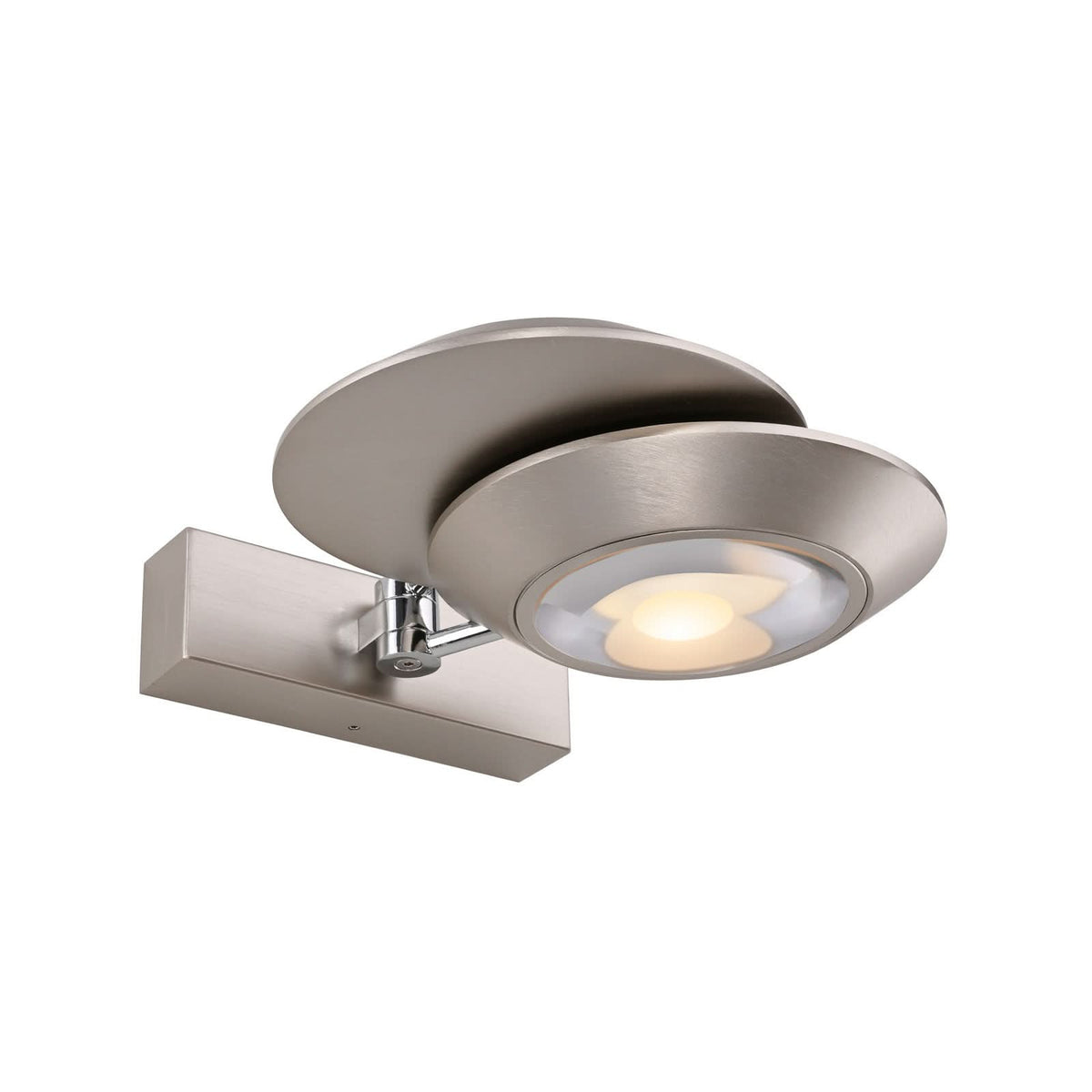 Applique murale LED Oculis en verre, argenté, 2 lumières, hauteur 16 cm